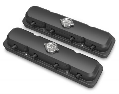 Holley 2-Piece Pontiac Style Valve Cover, Gen III/IV LS, Satin Black 241-192