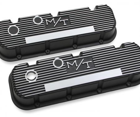 Holley M/T Valve Covers, Vintage Style, Finned, BBC, Satin Black 241-85