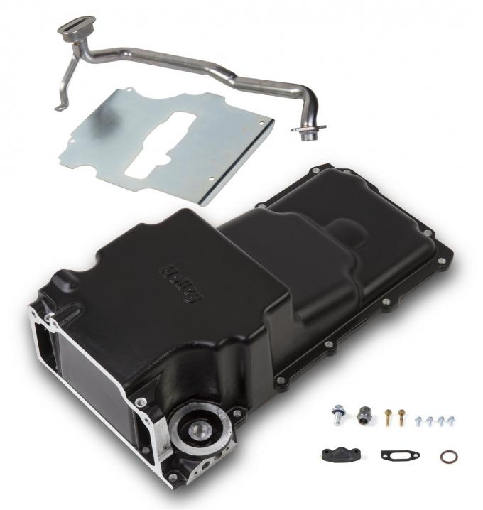 Holley GM LS Swap Oil Pan, Black, Additional Front Clearance 302-2BK