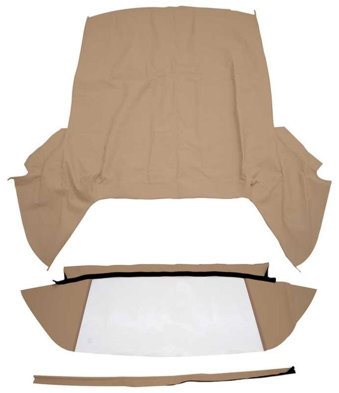 1962-63 Chevy II / Nova, Convertible Top, With Plastic Window, Stayfast Canvas Cloth, Beige