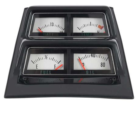 OER 1968-69 Camaro, 1969-74 Nova, Console Gauge Assembly, with Volt Meter, Silver Face, Pre-Assembled 3952635V