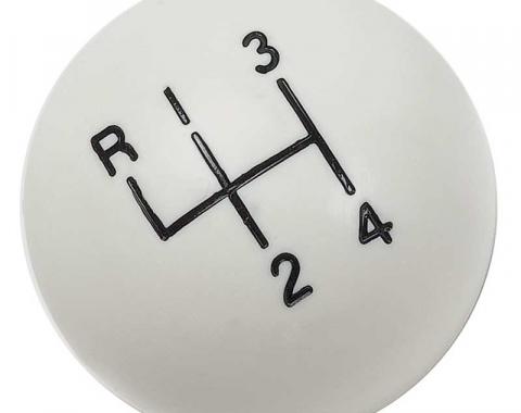 OER White 4-Speedshift Knob with 3/8"-16 Thread 3961437W