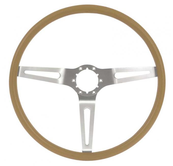 OER 1969-72 Comfort Grip Steering Wheel , 3-Spoke, Silver Spokes, Saddle Grip 153920
