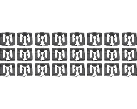 1964-71 Chevrolet, Rear Glass Molding Clip Set, Square Style, 24 Piece Set