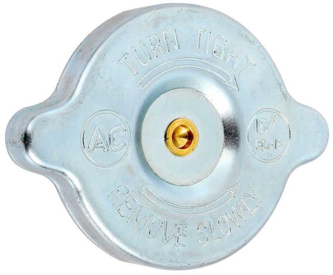 OER 1957-73 Buick, Chevy, Pontiac, Olds, Radiator Cap, 15 lbs, RC-15 w/Hollow Rivet, Show Quality 3886273