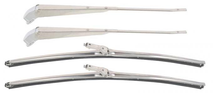 OER 1967-69 Camaro / Firebird Convertible, Windshield Wiper Arm and Blade Set, Stainless Steel Arms *R867
