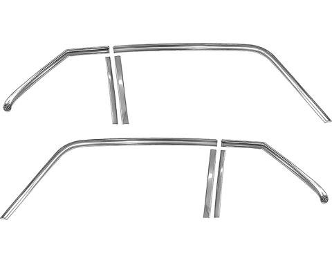 OER 1968-72 Chevy II, Nova, Ventura, Window Frame Molding Set, 2 Door, Coupe, 8 Piece Set B10014