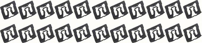 OER 1964-71 Chevrolet, Rear Glass Molding Clip Set, Square Style, 24 Piece Set R369C