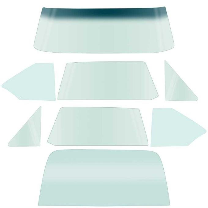 OER 1968-72 Chevy II / Nova / Ventura, 2-Door Coupe, Glass Set, (8 Piece), Tinted, Without Antenna *NR807T
