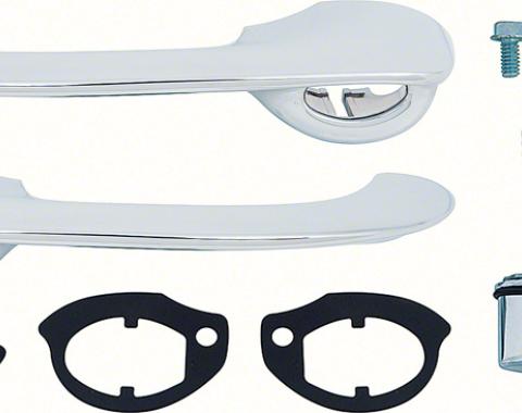 OER 1966-67 Chevy II, Nova, Front Outer Door Handle Set, with Gaskets & Hardware R5051
