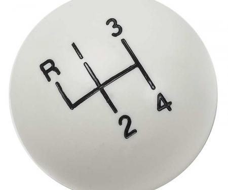 OER White 4-Speedshift Knob with 3/8"-16 Thread 3961437W