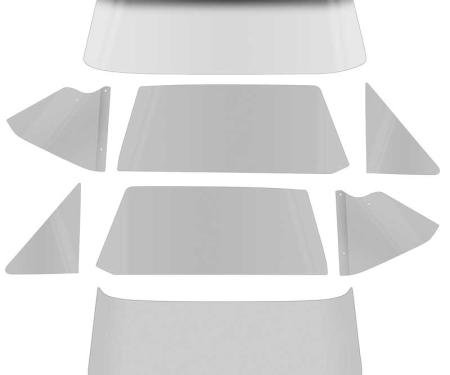 1966-67 Chevy II / Nova, 2-Door Hardtop, Glass Set (8 Piece), Smoke Gray Tinted