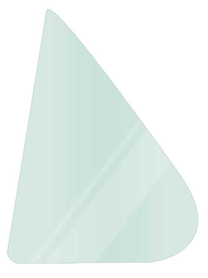 1975-79 Nova, Apollo, Omega, Phoenix, Ventura, Rear Door Vent Window Glass, 4-Door Sedan, Light Green Tint, LH Driver Side