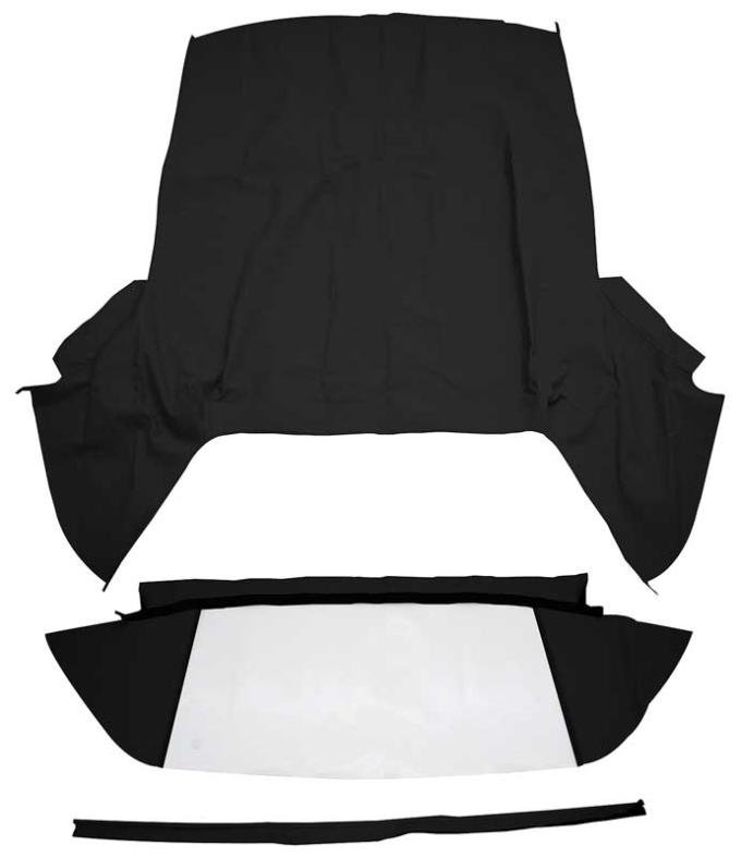 1962-63 Chevy II / Nova, Convertible Top, With Plastic Window, Stayfast Canvas Cloth, Black