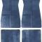 1973-87 GM, Rubber Floor Mat Set, With GM Logo, Factory Style, Set of 4, Dark Blue CM65106