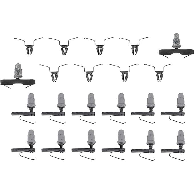 OER 1965 Nova SS, Quarter Panel Peak Molding Clip Set, 22 Stamped Steel Clips, RH & LH, 22 Piece Set *R2554