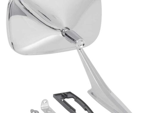 OER 1968-72 Camaro, Impala, Chevelle, Firebird, Chrome Outer Door Mirror, Chrome, Ribbed Base, RH Passenger Side, Various Models 3914754X