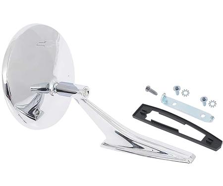OER 1966-72 Chevrolet, Outer Door Mirror, Bowtie Logo And Ribbed Base, Convex Glass CM3006C