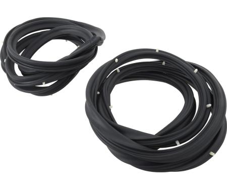 OER 1968-74 Chevy II, Apollo, Nova, Ventura, Omega, Rear Door Frame Weatherstrip Seals, 4 Door, Sedan, Pair, K4063