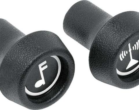 1971-78 Chevrolet, Pontiac, Oldsmobile, Radio Control Knobs, Volume and Tuning, Pair