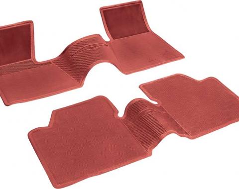 OER 1962-64 Chevy II / Nova Red 2 Piece (Full Front / Full Rear) OE Style Rubber Floor Mat Set M62002