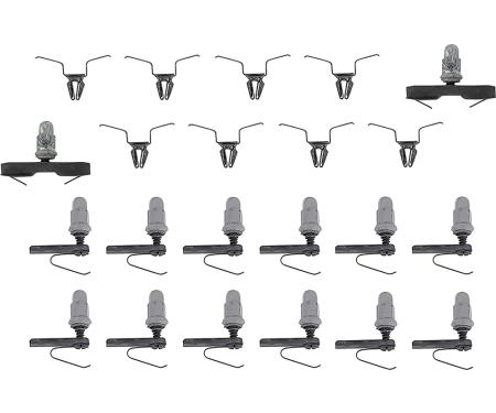 OER 1965 Nova SS, Quarter Panel Peak Molding Clip Set, 22 Stamped Steel Clips, RH & LH, 22 Piece Set *R2554