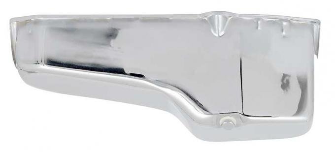 OER 1958-79 Chevrolet, Oil Pan, 4 Quart, Small Block, Driver Side Dipstick Location, Chrome T9005
