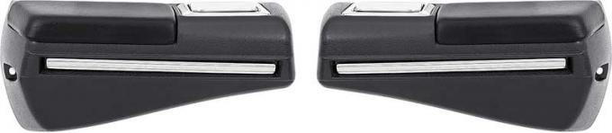 1968-72 Nova, Chevelle, Skylark, GTO, Tempest, Rear Arm Rest Base and Pad, with Trim Moldings, 2 Door, Black