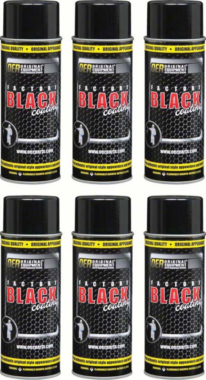 OER "Factory Black" Semi Gloss Black Paint Case of 6 - 16 Oz Aerosol Cans *K89593