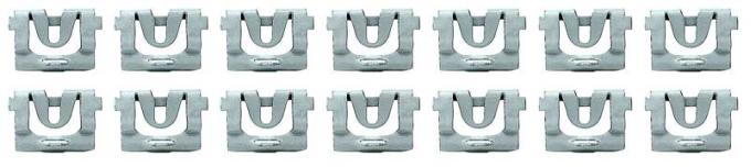 1967-85 GM, Retaining Clip Set, For Front or Rear Window Molding, Steel, 14 Piece Set
