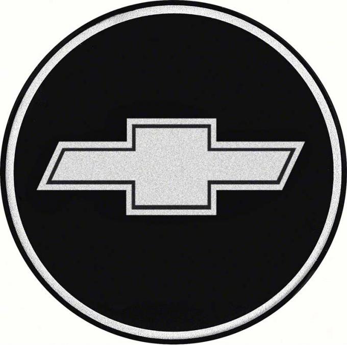 OER 2-1/2" Wheel Center Cap Emblem with Chrome Bow Tie Logo on a Black Background K151710BK