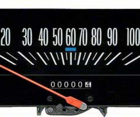 1969-74 Nova Speedometer, 120 MPH, With Console Gauges, White Font