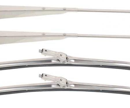 OER 1967-69 Camaro / Firebird Convertible, Windshield Wiper Arm and Blade Set, Stainless Steel Arms *R867