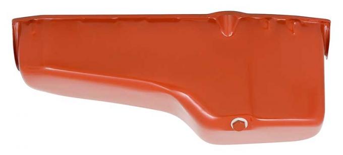 OER 1955-79 Chevrolet, Oil Pan, 4 Quart, Small Block, Driver Side Dipstick Location, Chevrolet Orange T5100