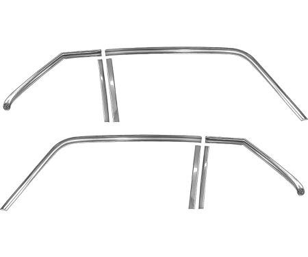 OER 1968-72 Chevy II, Nova, Ventura, Window Frame Molding Set, 2 Door, Coupe, 8 Piece Set B10014