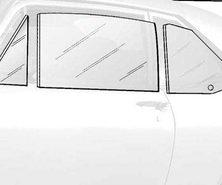 1966-67 Chevy II / Nova 2 Door Hardtop Side Glass Set (6 Piece), Tinted