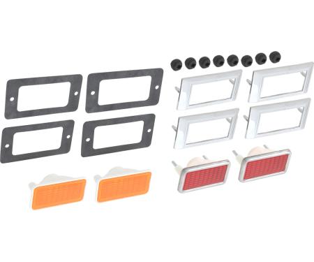 OER 1969 Nova, Impala, Caprice, Bel Air, Biscayne, Station Wagon, Side Marker Light Kit, with Lamps, Bezels, Gaskets, & Hardware *R5012A