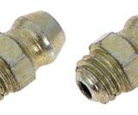 6 Piece Grease Zerk Fitting Kit Plated Ball Check - 1/4"-28, Straight - 9/64" thread - 1/2" length