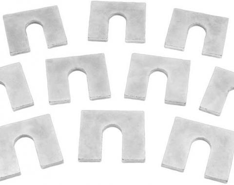 OER Body Mount Shims, 1/8" Thick, 1-1/4" x 1-1/8" , with 3/8" Bolt Slot, Zinc Plated, 10 Piece Set C2004