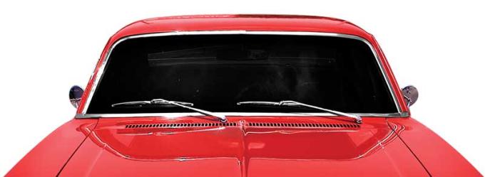 OER 1968-74 Chevy II Nova, Front Windshield Molding Set, 2 Door, 4 Piece Kit R1650