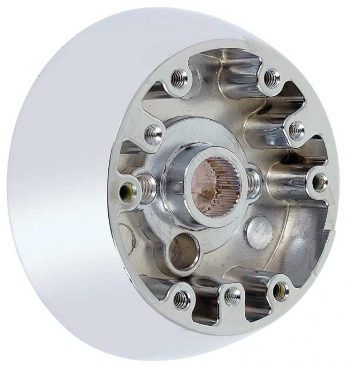 1969-70 Chevrolet, 1969-75 Corvette, 1973-91 Chevy, GMC Truck, 1973-76 Buick, Steering Wheel Hub Adapter, for OE-Style Comfort Grip or Wood Grain 6-Bolt Steering Wheels, Chrome