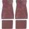 OER 1973-87 GM, Rubber Floor Mat Set, with GM Logo, Factory Style, Set of 4, Dark Red CM65102