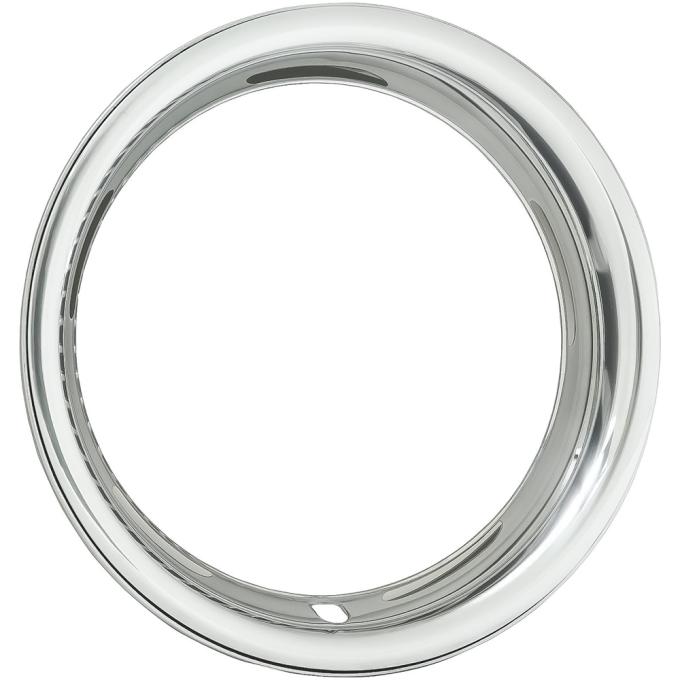 OER 1965-72 Chevrolet, Rally Trim Ring Set, For 15 x 5, 15 X 6, 15 x 7, Wheels, Polished Stainless, 2" Wide, Each 300015