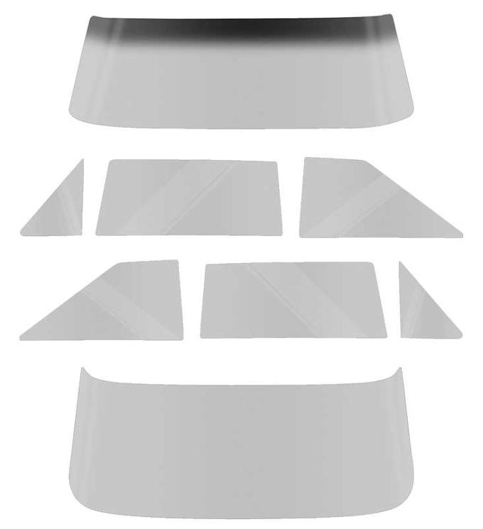 1962-65 Chevy II / Nova 2 Door Hardtop, Glass Set (8 Piece), Smoke Gray Tinted