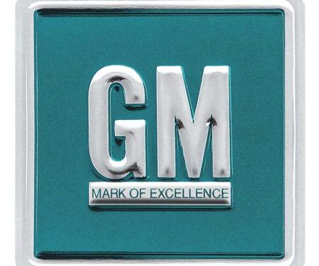 OER 1964-67 GM Mark Of Excellence Emblem Door Decal - Aqua Embossed PD8000