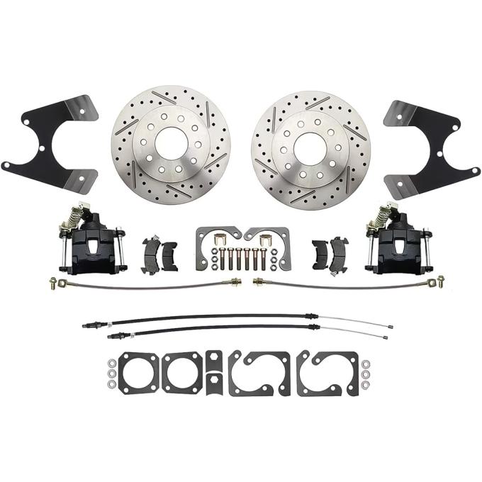 OER 1968-69 Camaro/Firebird, 1968-74 Nova/X-Body, Rear Disc Brake Kit, Drilled/Slotted Rotors, Black Calipers 154772BK