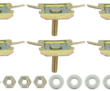 OER 1962-67 Chevy II, Nova, Upper Trunk Cove Molding Clip Set, Clips, Nuts, Washers 13931C