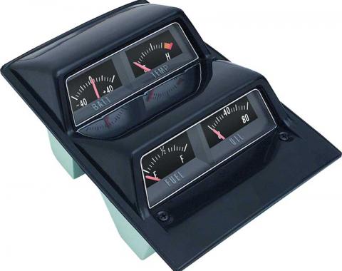 OER 1968-69 Camaro, 1968-76 Nova Black Face Console Gauge Assembly 3952636