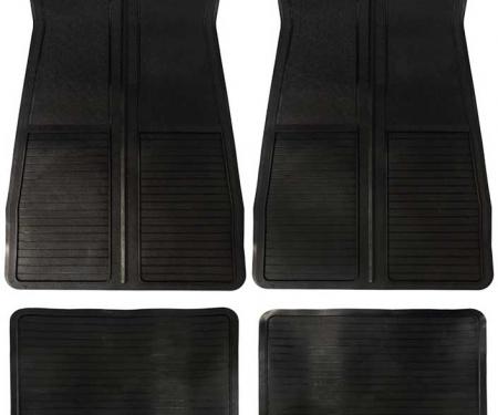 OER 1973-87 GM, Rubber Floor Mat Set, With GM Logo, Factory Style, Set of 4, Black CM65101