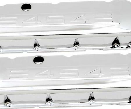 OER 1970-76 Chevrolet, "454" Logo Valve Covers, Short Profile, Chrome T9844